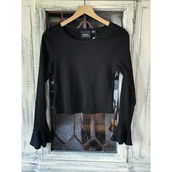 Anthropologie Flouncy Black Top - New - Size Small - Picture 6 of 6